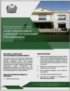 Internship Program by Military Lands and Cantonment Department