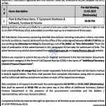 Finance department kpk tender