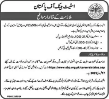 State Bank of Pakistan jobs