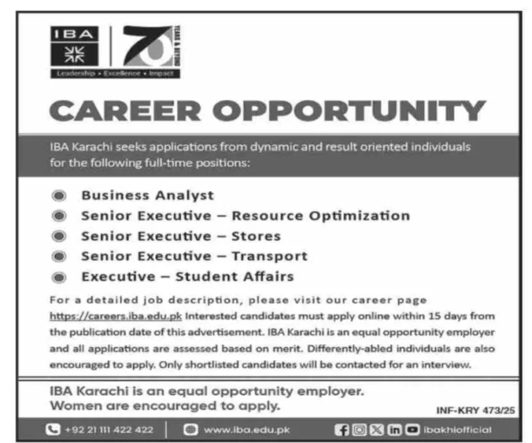 Opportunities at IBA Karachi