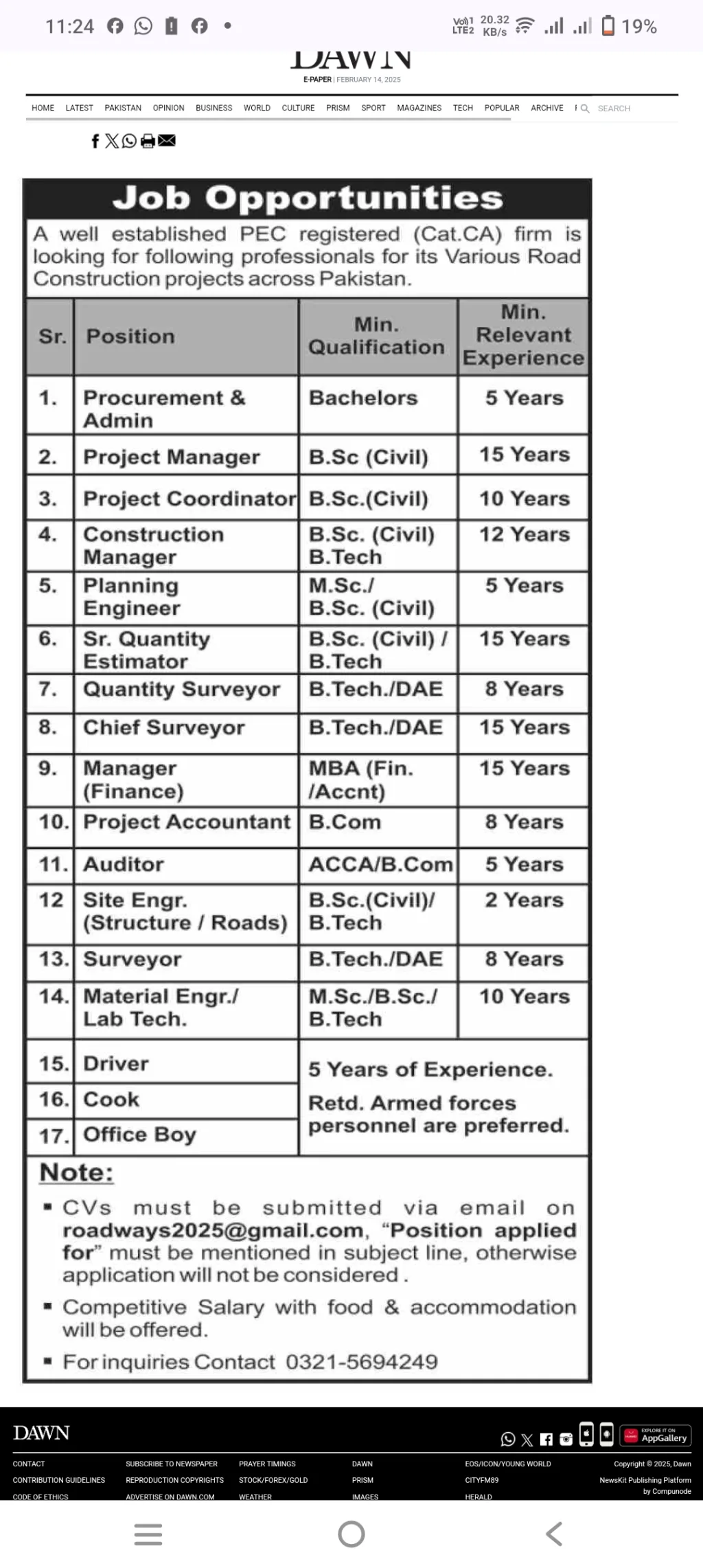 Job Opportunities in Road Construction