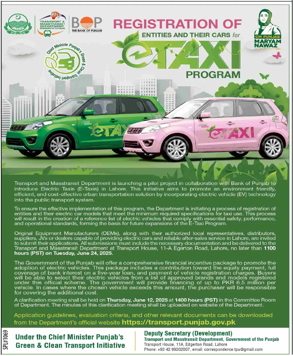 Registration for Taxi Progr6