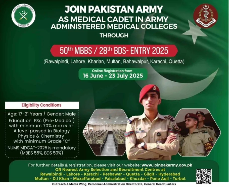 Pakistan Army as Medical Cadet