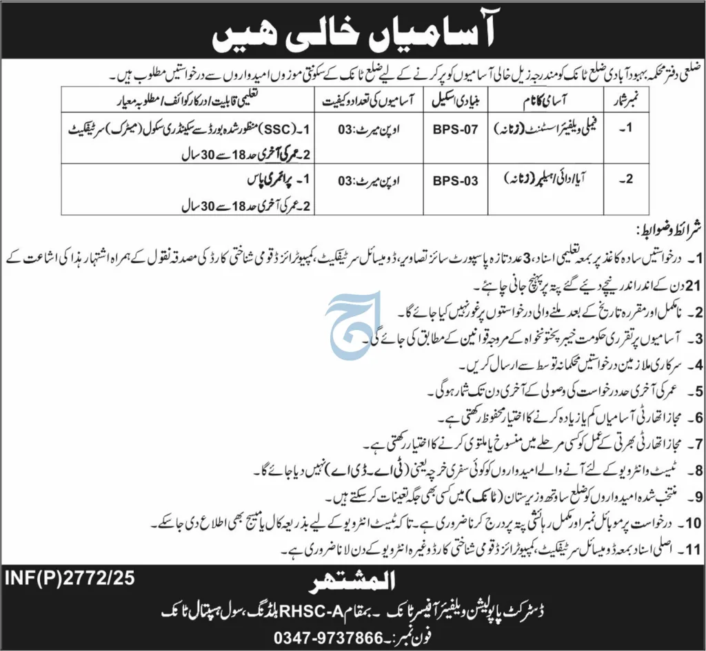 Population Welfare Department, District Mansehra