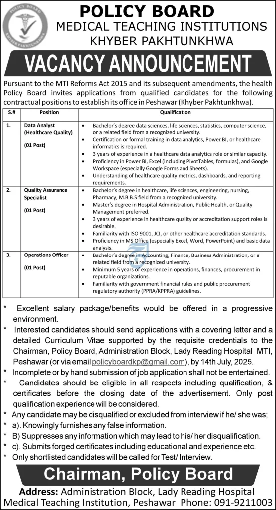 Policy Board Medical Teaching Institutions