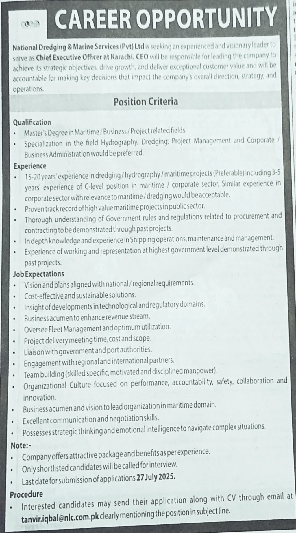 Chief Executive Officer (CEO)