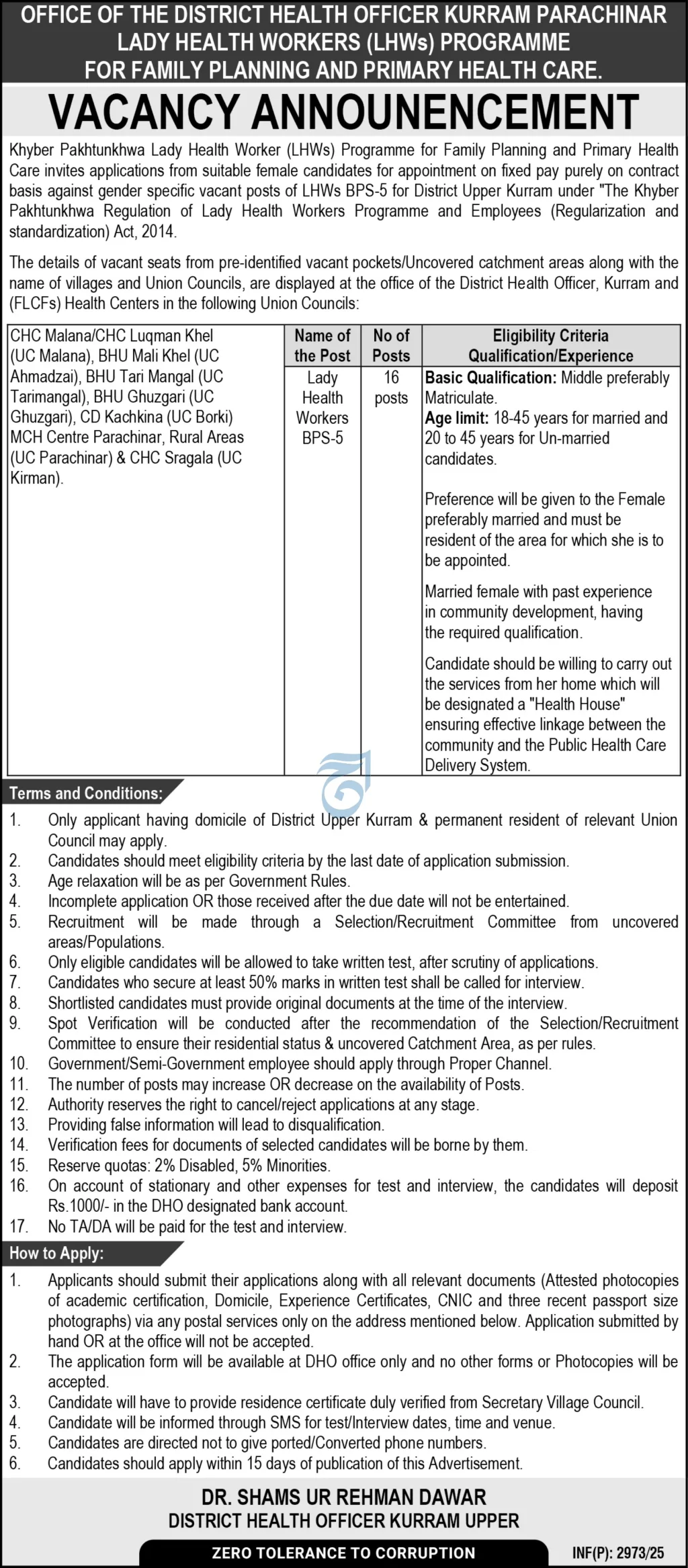 Lady Health Workers (LHWs)