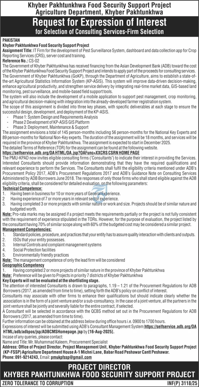 Khyber Pakhtunkhwa Food Security Support Project