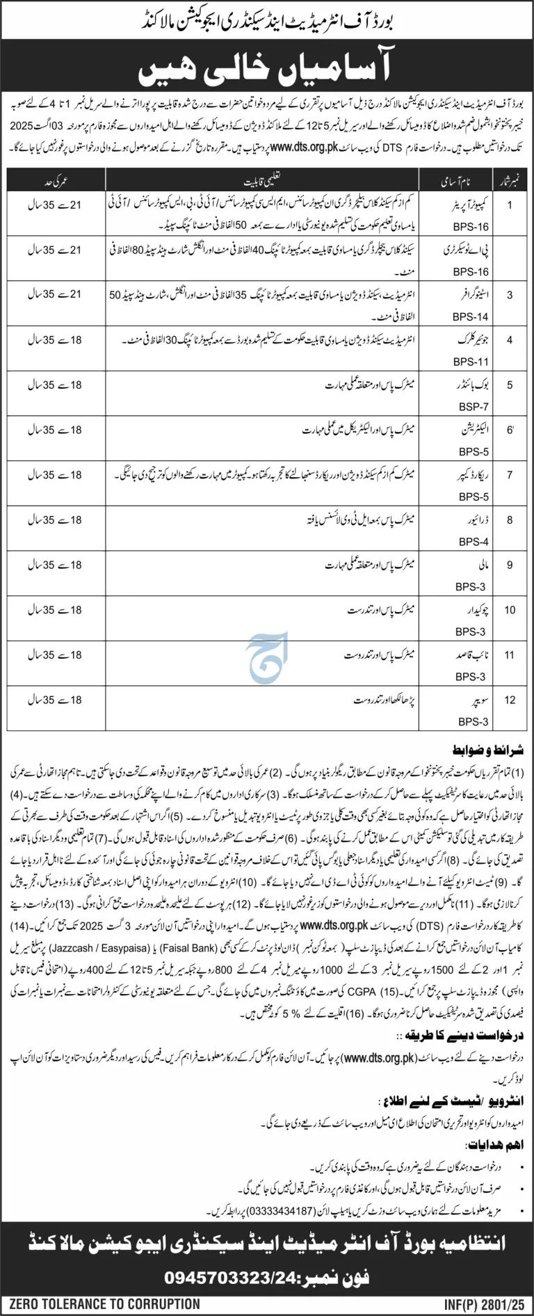 Board of Intermediate & Secondary Education Malakand