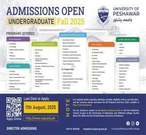 Admissions at University of Peshawar