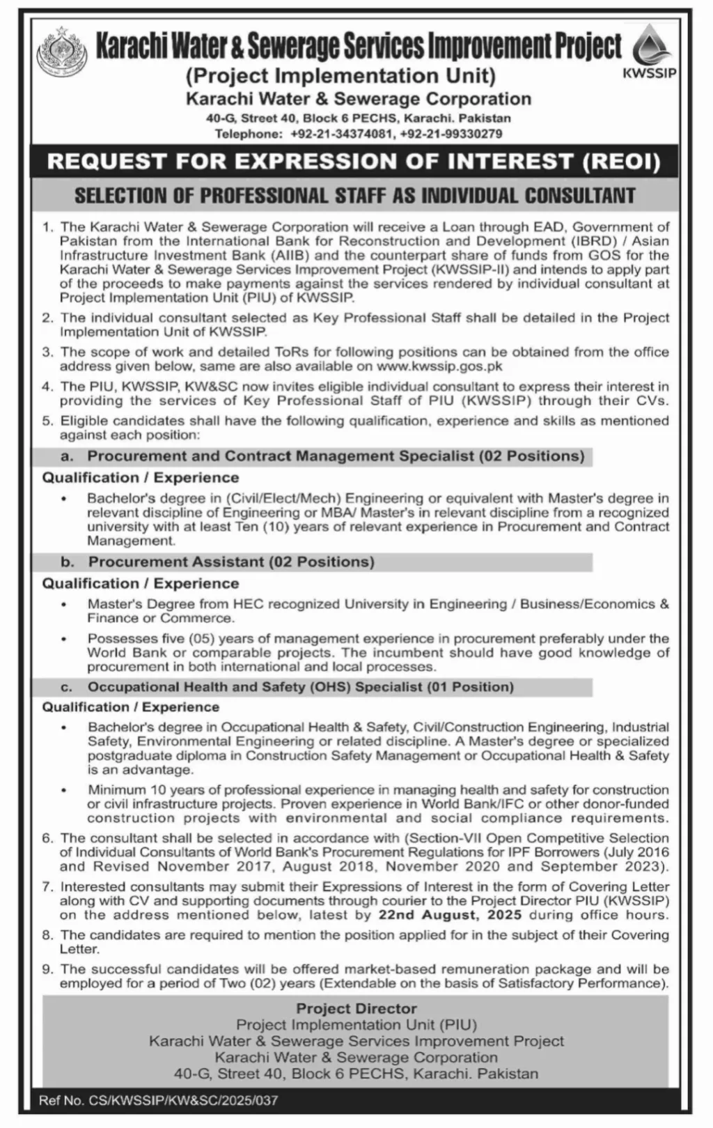 Karachi Water & Sewerage Services Improvement Project