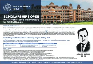 Sardar & Begum Abdul Rashid Khan Scholarship Program