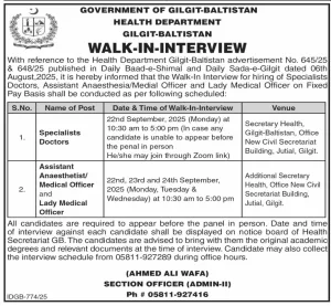Medical Professionals in Gilgit-Baltistan