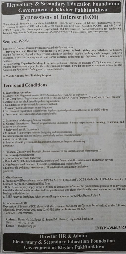 Expressions of Interest