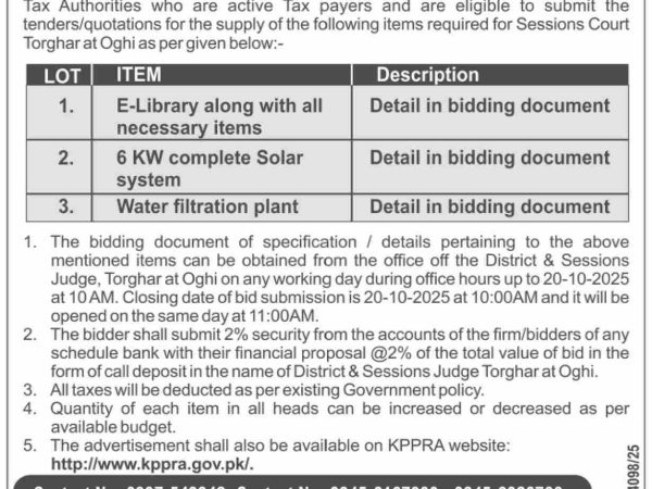District & Sessions Court Torghar at Oghi