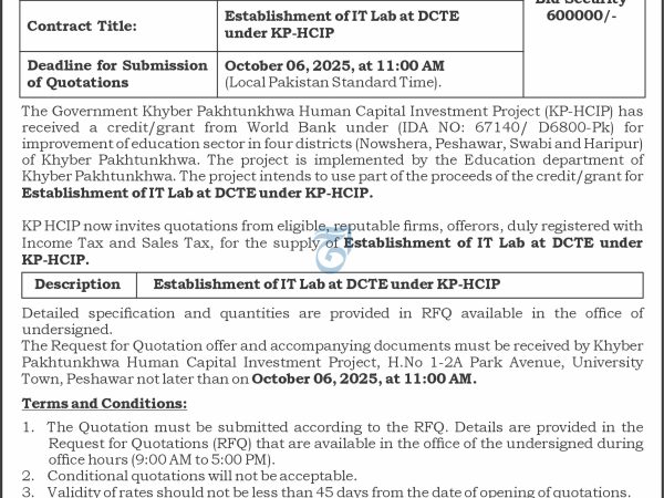 Establishment of IT Lab at DCTE