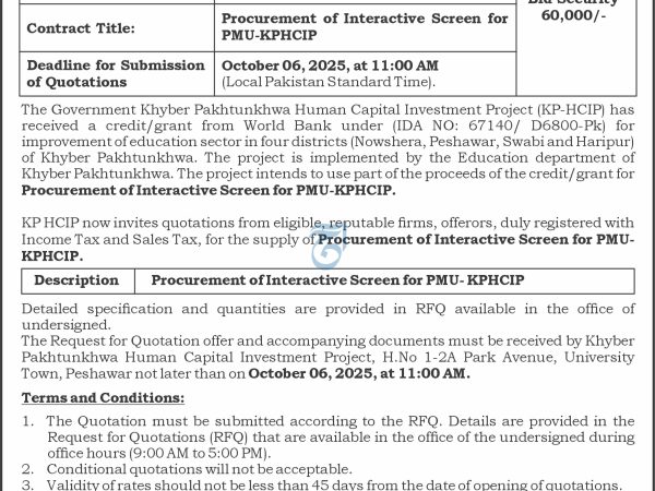 Supply of Interactive Screens