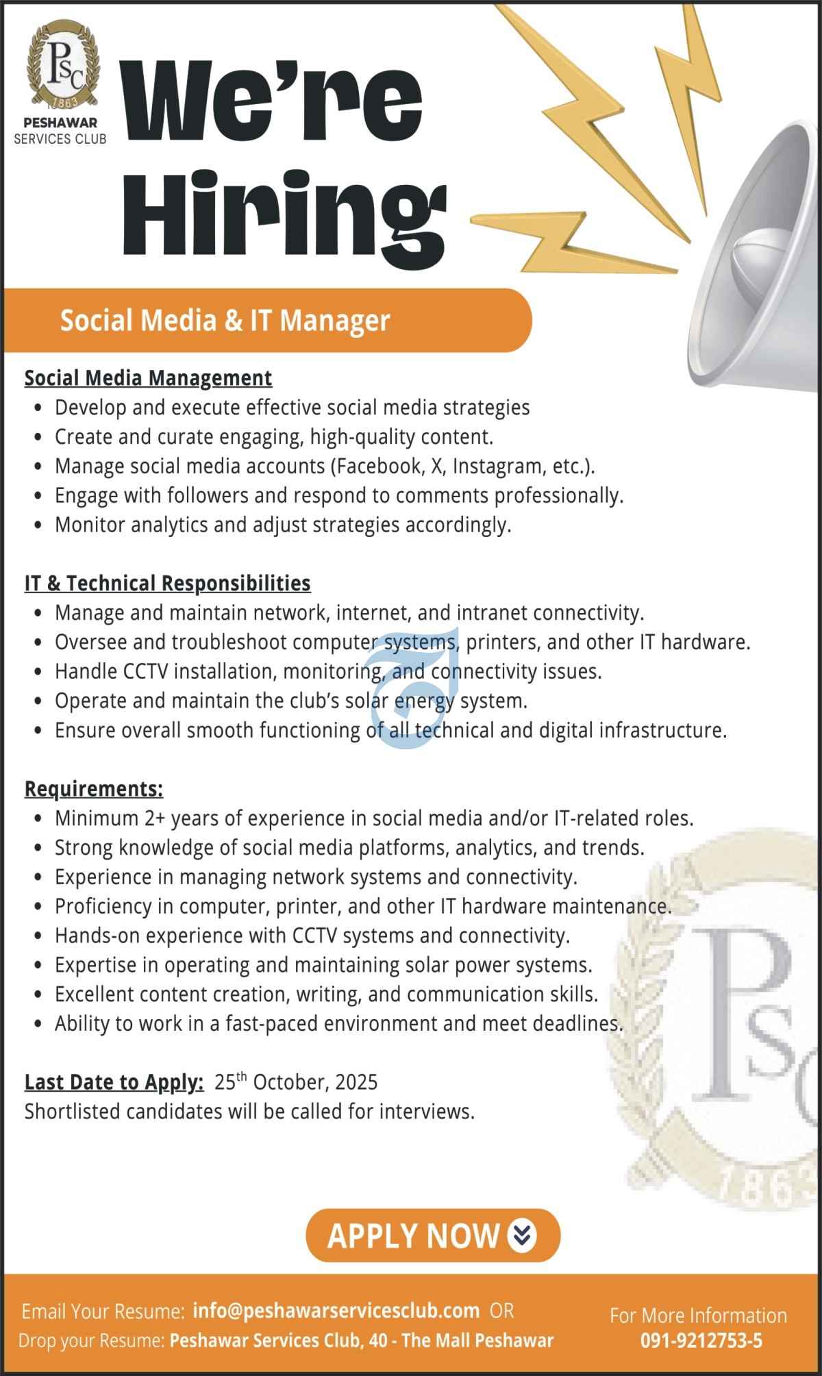 Social Media & IT Manager Jobs