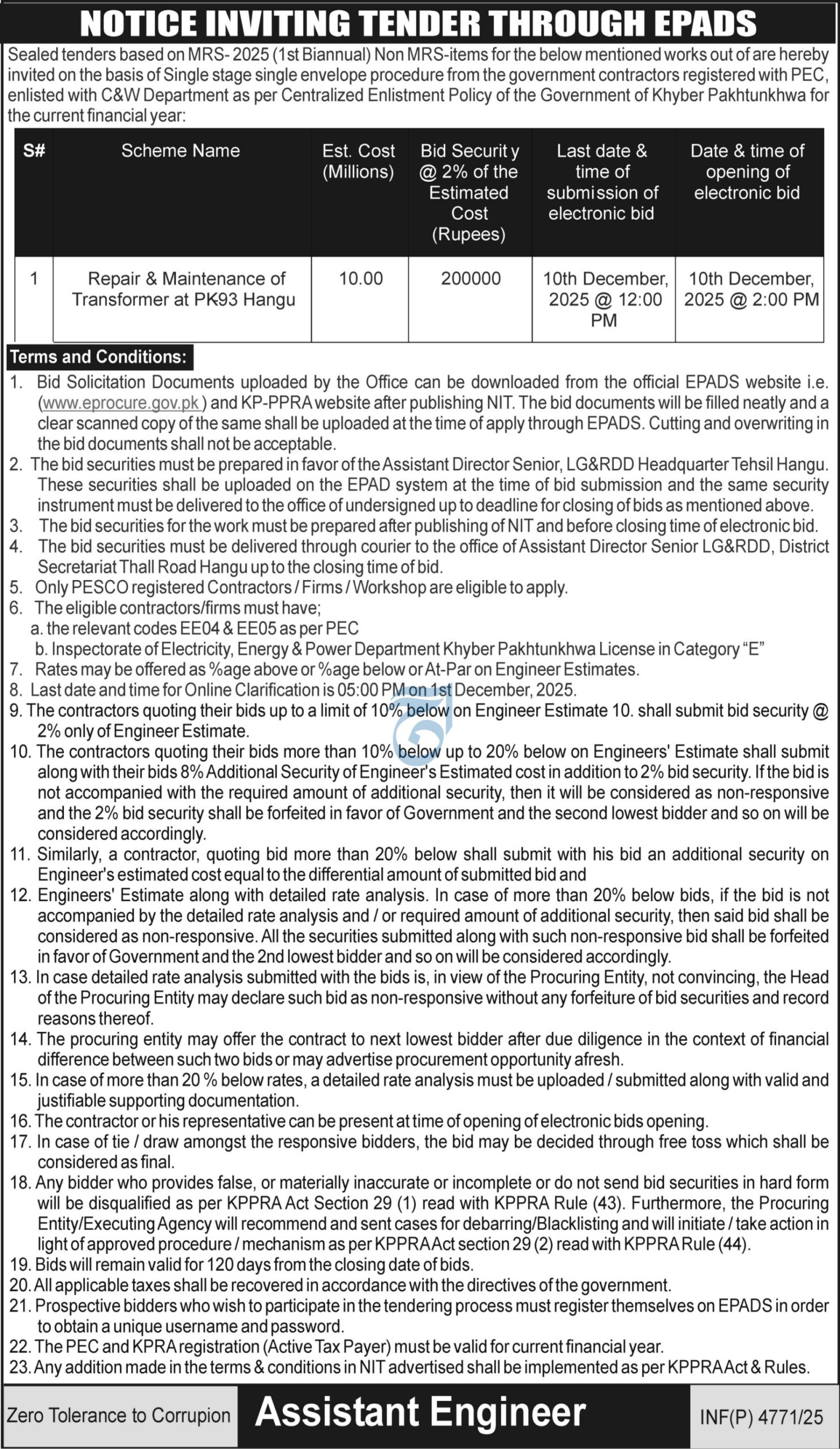 Repair & Maintenance of Transformer