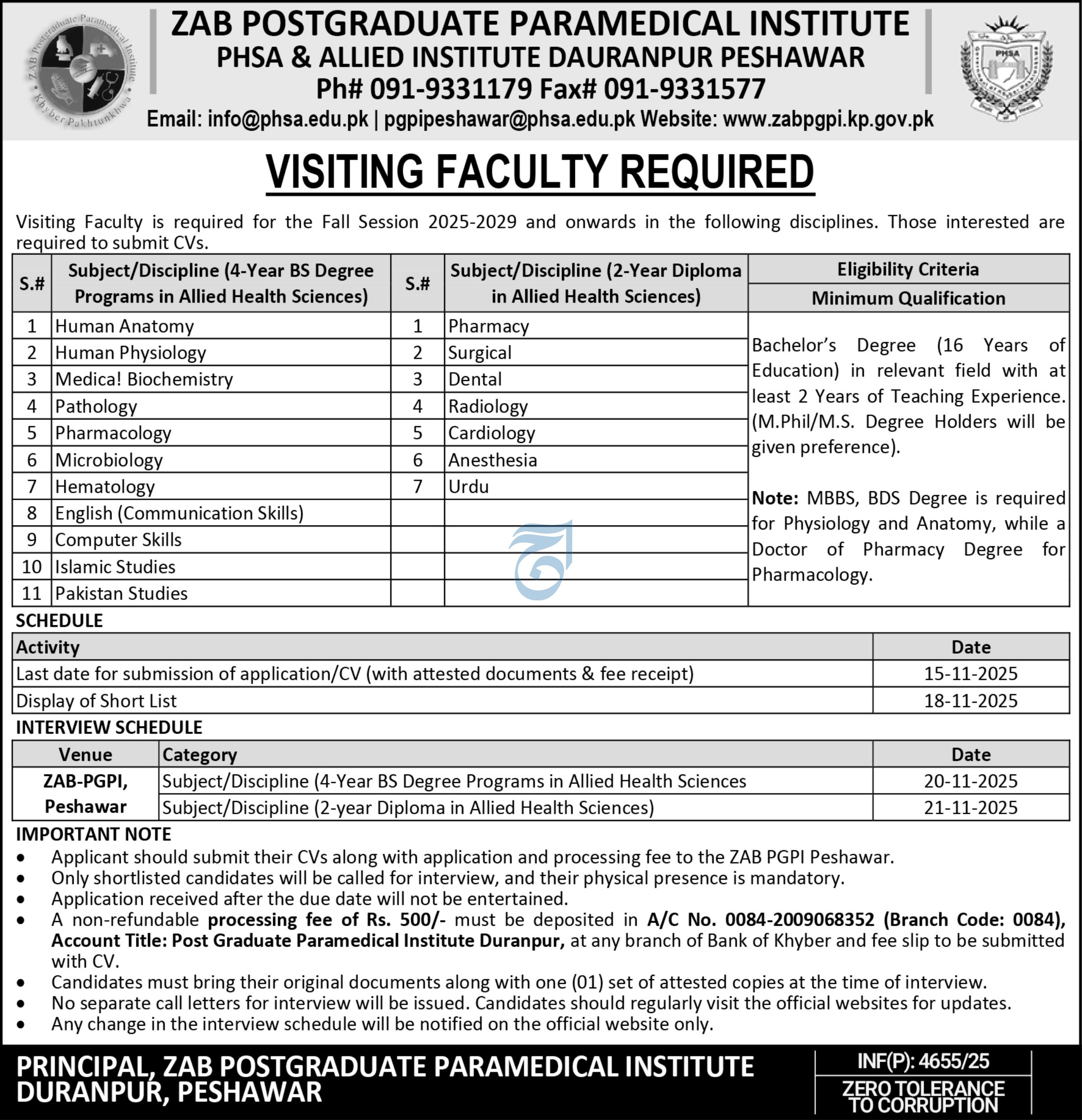 ZAB PGPI Visiting Faculty 2025