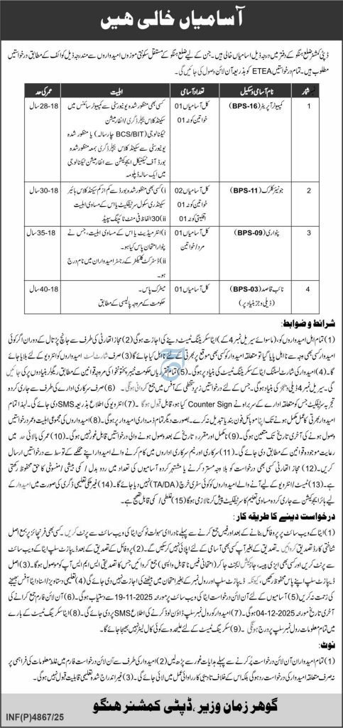 IPC & Youth Affairs Department Vacancies