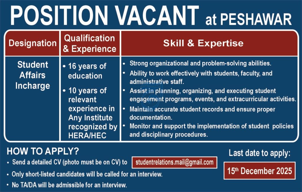 Student Affairs Incharge