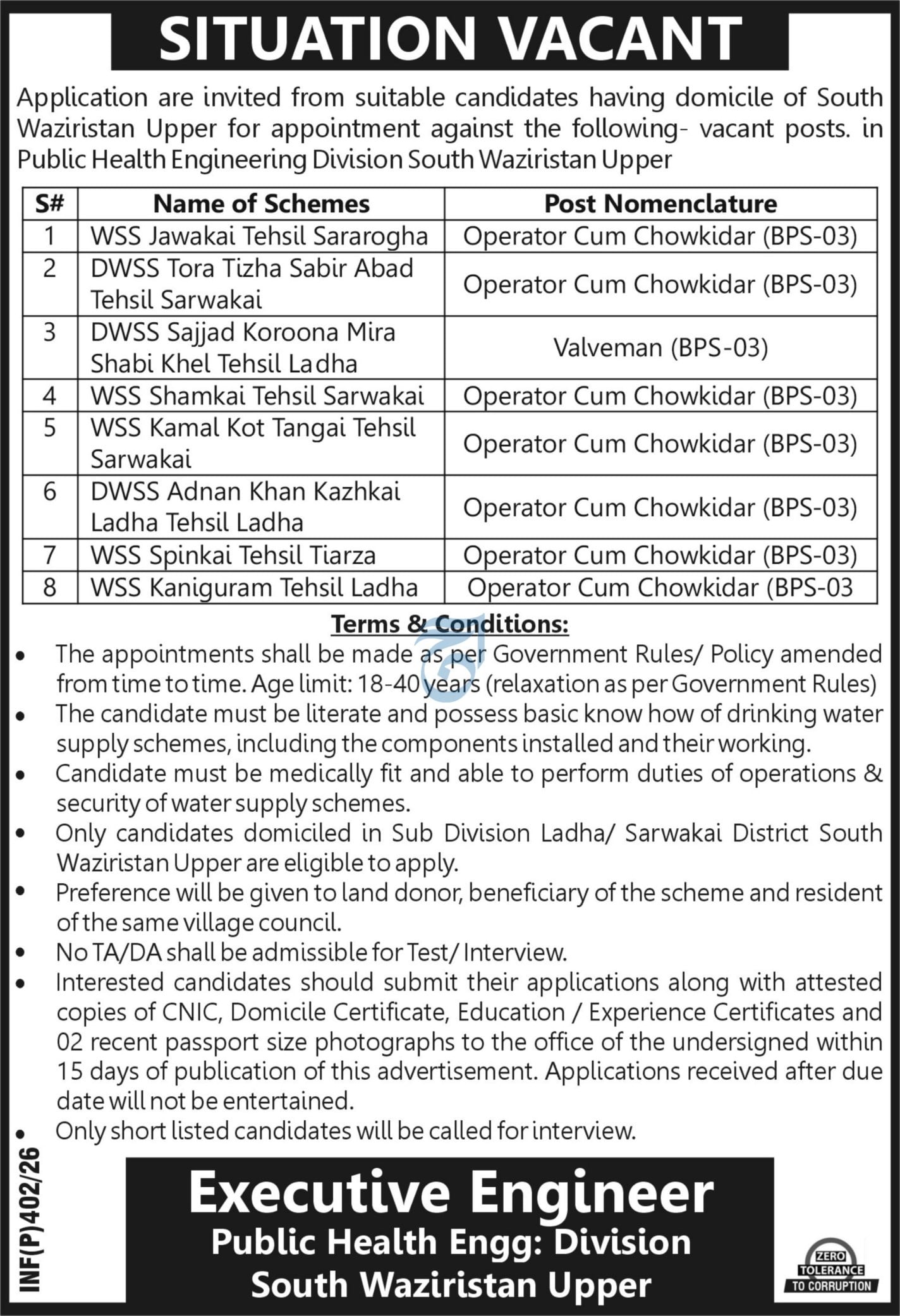 Public Health Engring north Waziristan