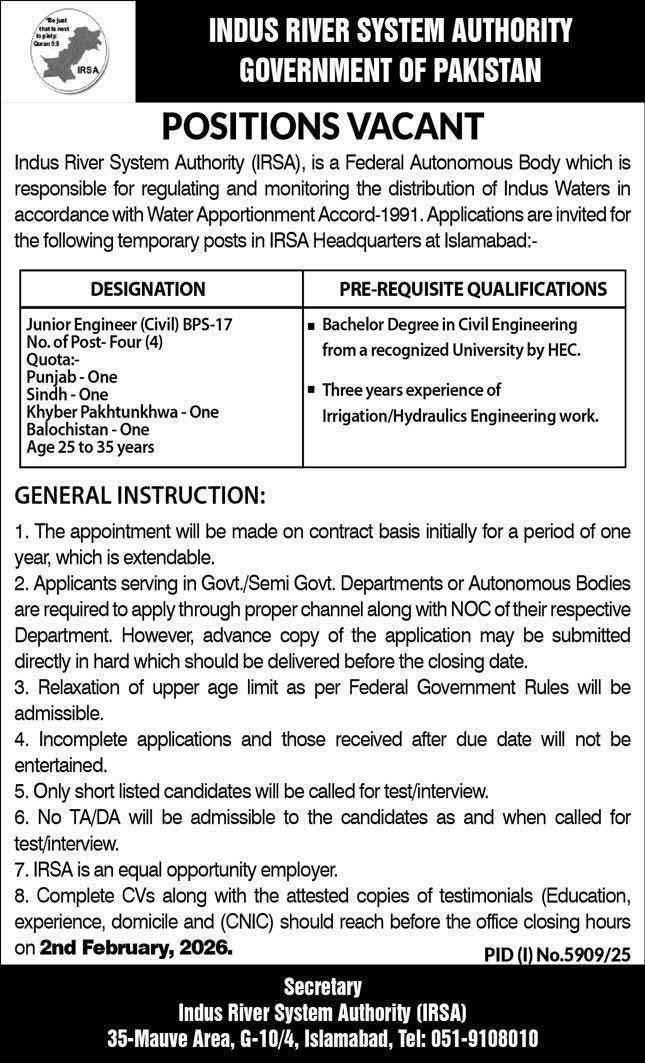 The Indus River System Authority (IRSA)