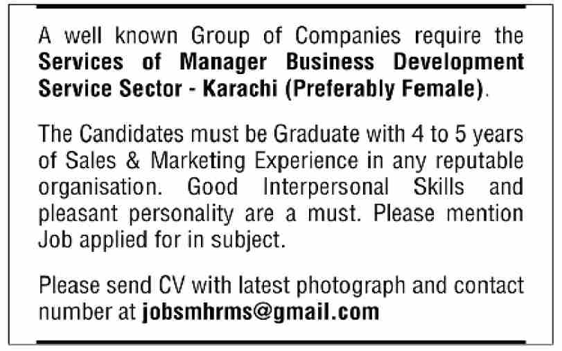 Manager Business Development