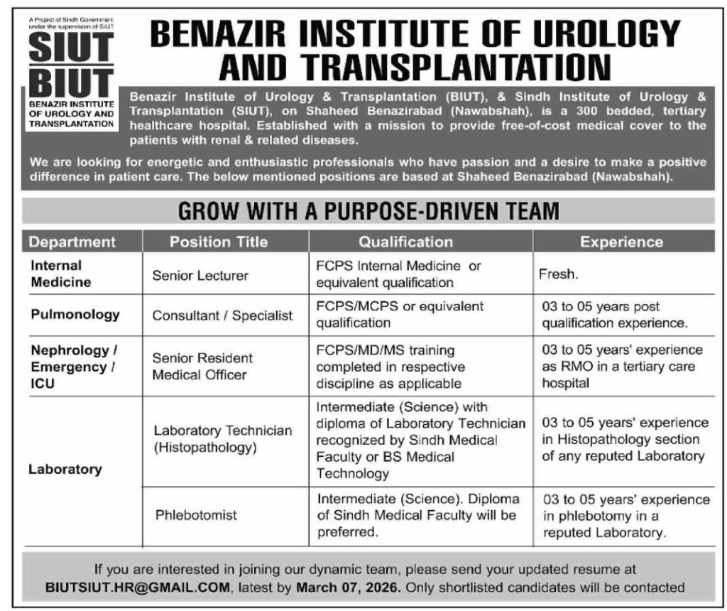 Benazir Institute of Urology & Transplantation (BIUT)
