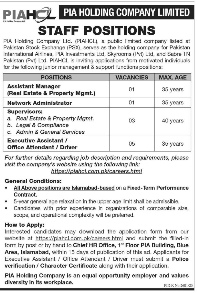 PIA Holding Company Limited: Charting a New Course – Join the Transformation