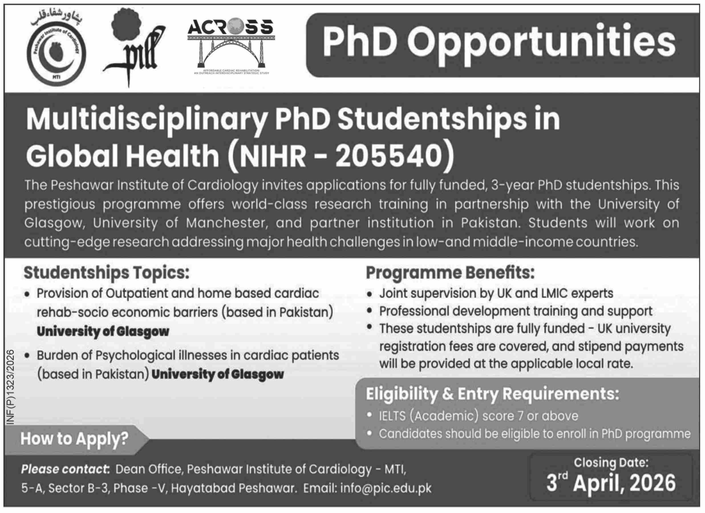 Fully Funded PhD in Global Health