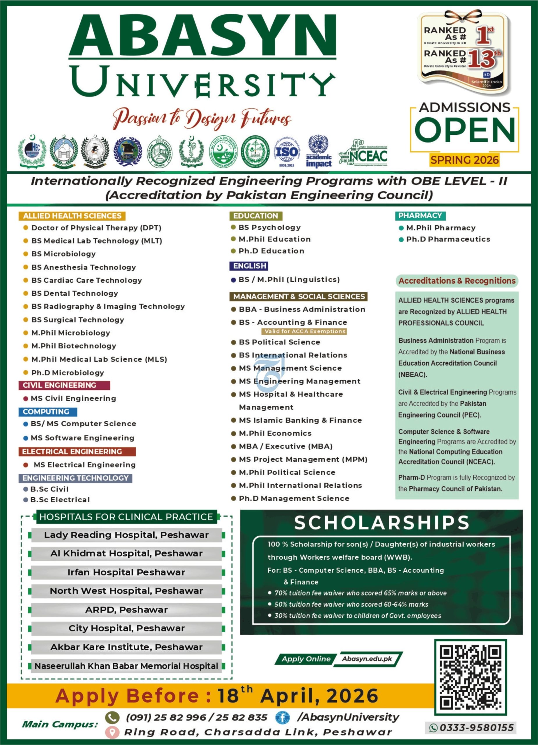 Abasyn University Admissions