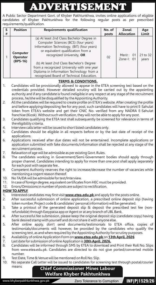 Chief Commissioner Mines Labour Welfare