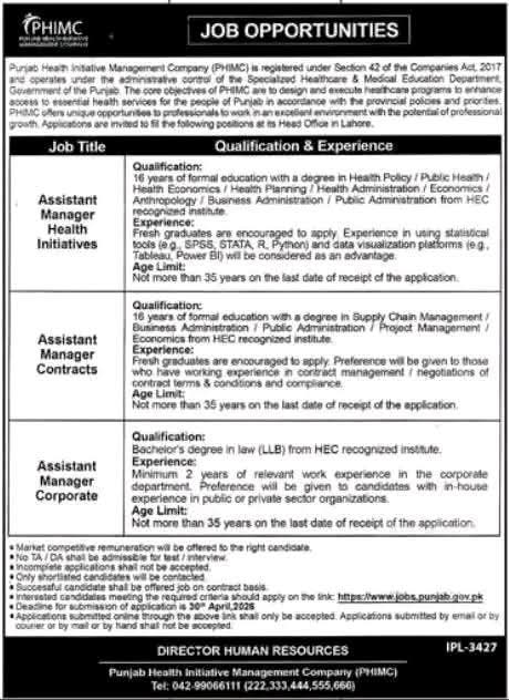 Punjab Health Initiative Management Company (PHIMC)