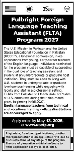 Fulbrught Foreign Language Teaching Assistant Program