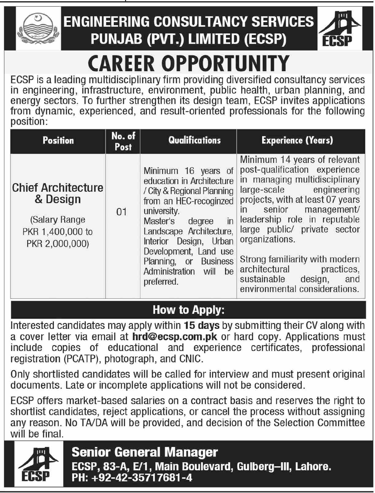 Chief Architecture & Design