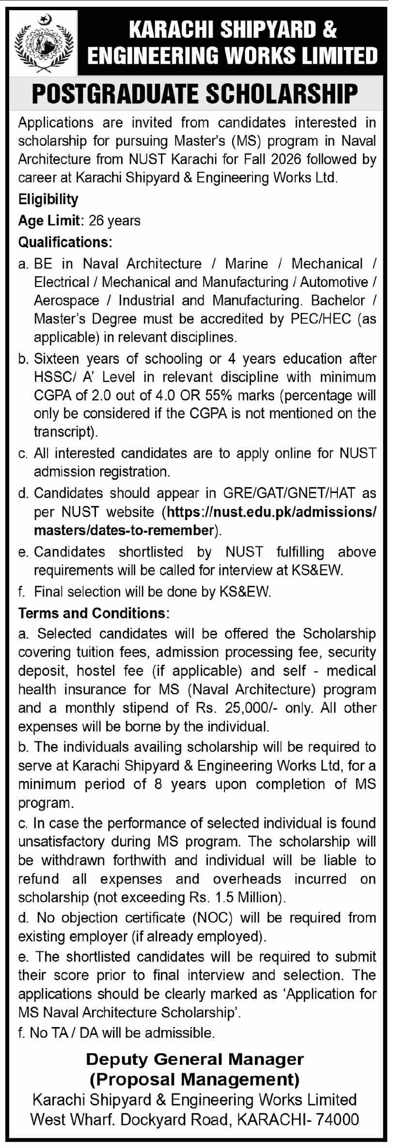 Karachi Shipyard & Engineering Works Limited