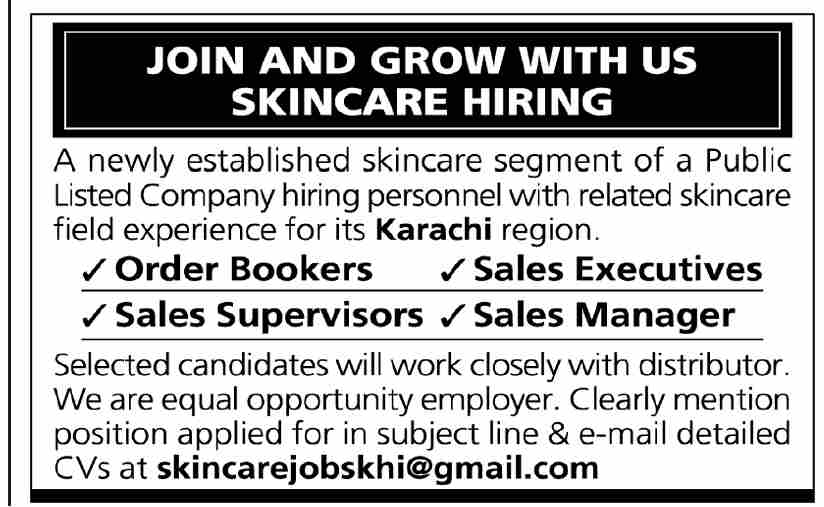Skincare Hiring