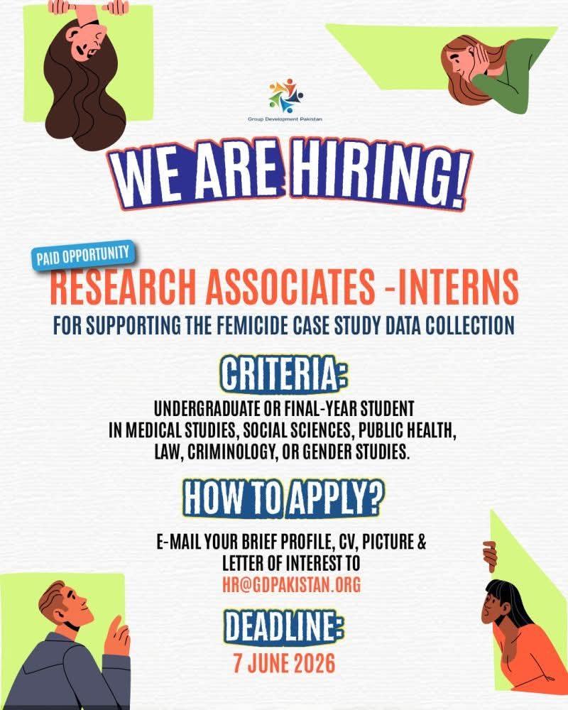 Paid Research Associate Internships 2026: Group Development Pakistan
