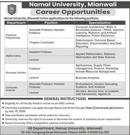 Namal University Mianwali