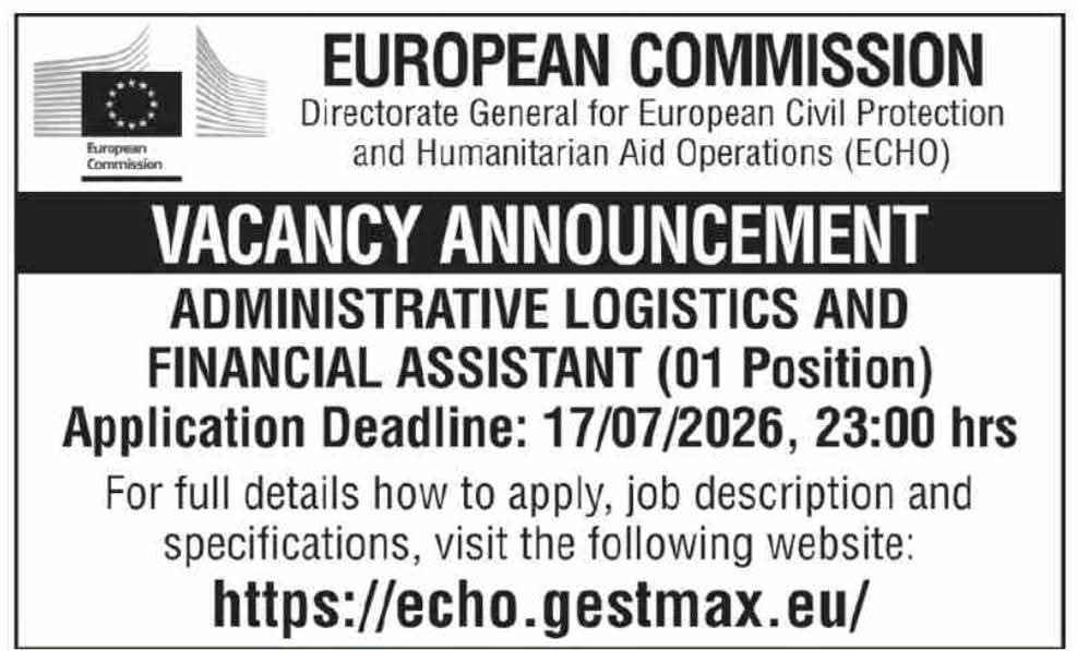 European Commission ECHO Vacancy Announcement Advertisement 2026