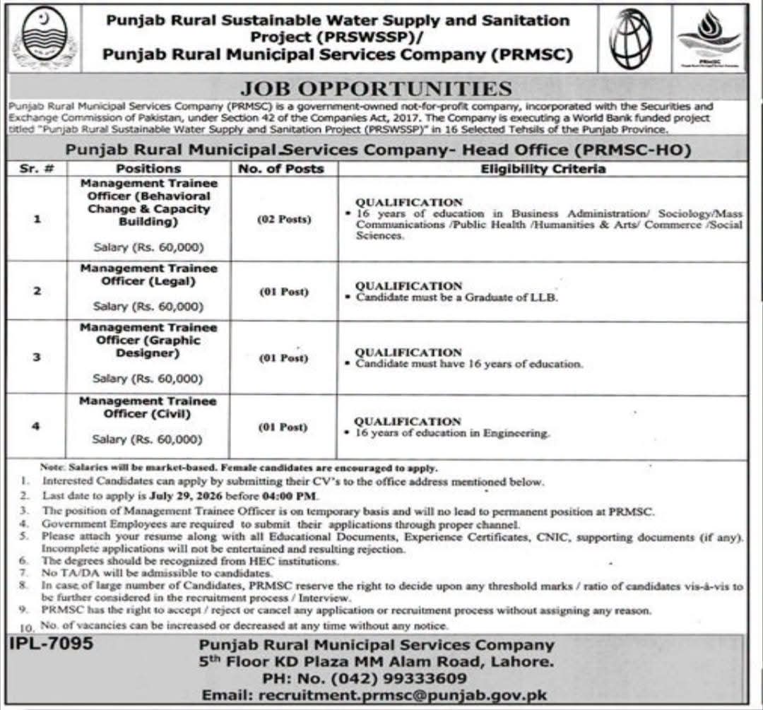 Punjab Rural Municipal Services Company PRMSC