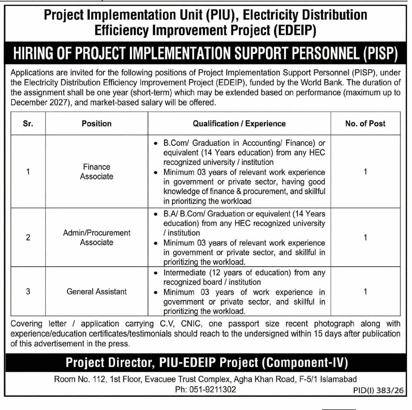 EDEIP World Bank Project Jobs 2026