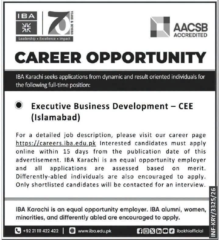 IBA Karachi Jobs 2026