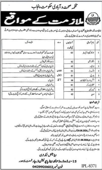 Population Department Punjab Jobs 2026