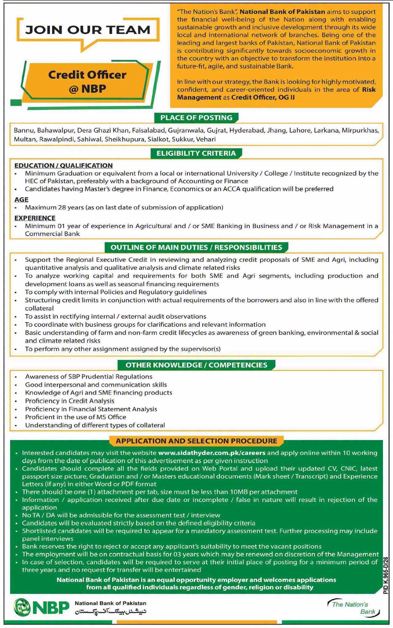 National Bank of Pakistan (NBP) Jobs 2026