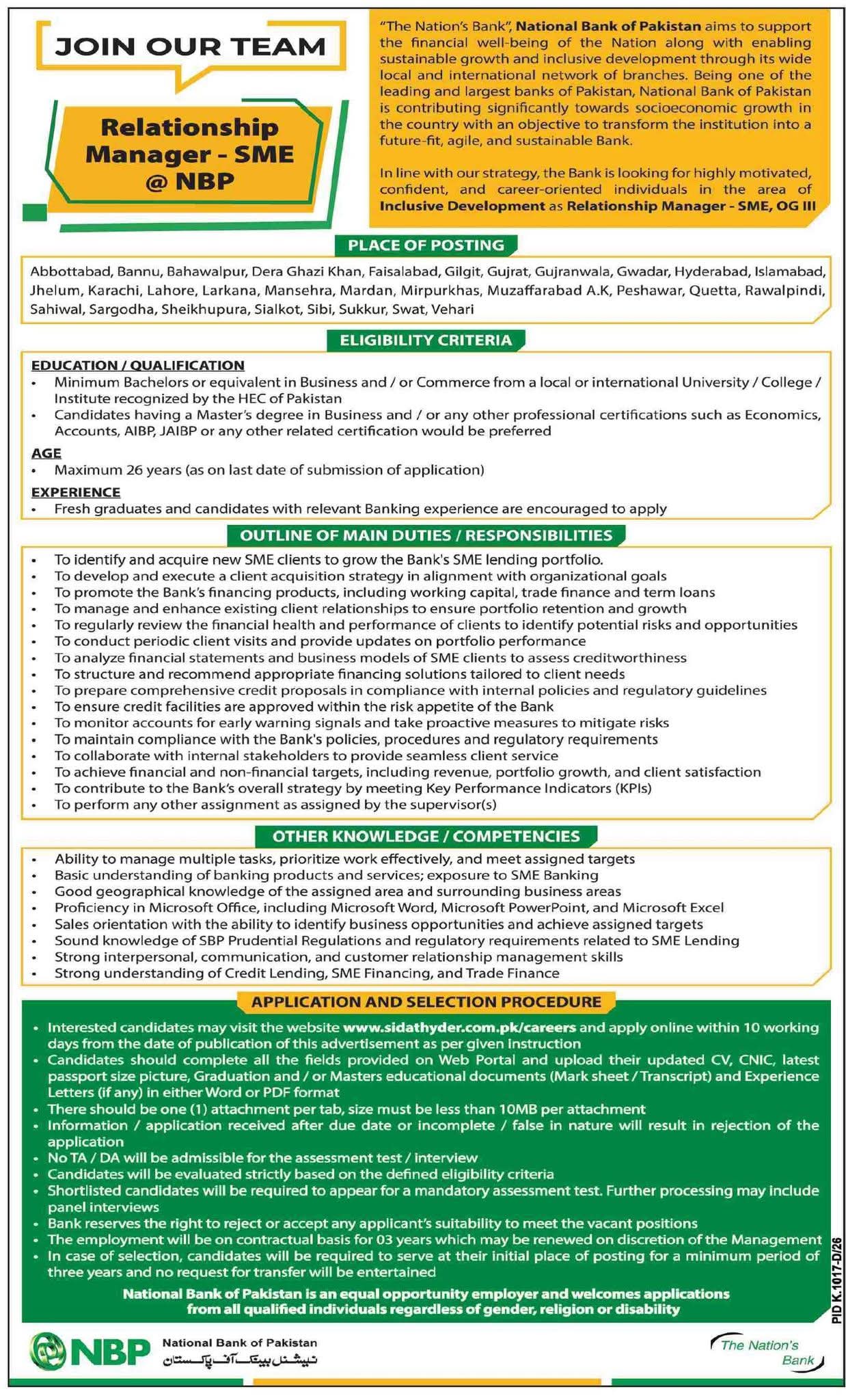 National Bank of Pakistan (NBP) Jobs 2026
