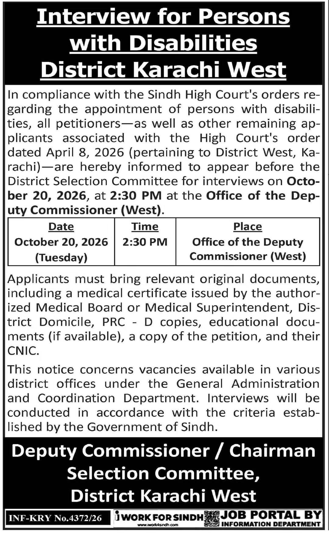 Interview Schedule for Persons with Disabilities