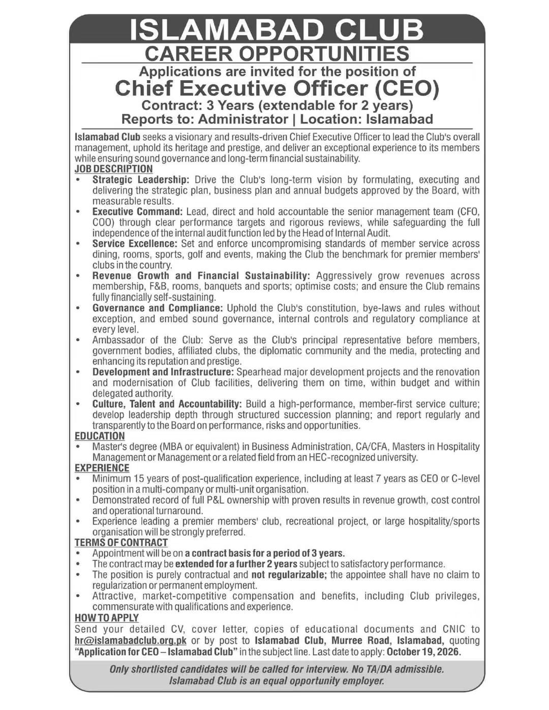 Chief Executive Officer (CEO) 